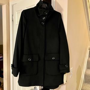 TRINA TURK BLACK WOOL MILITARY JACKET